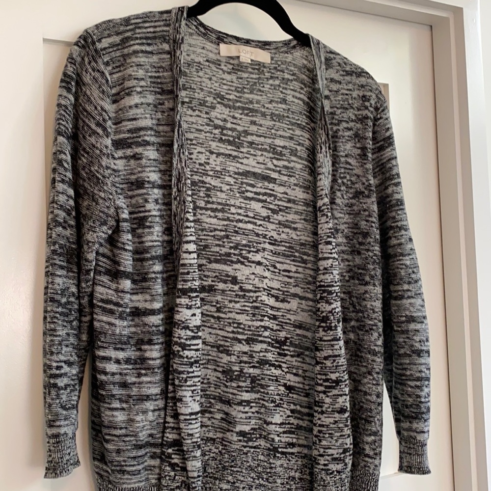 Black and white cotton cardigan